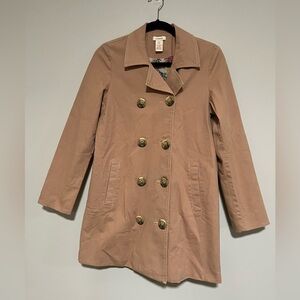 Sundance Cotton Double Breasted Classic Trench Coat Size XS Twee Preppy